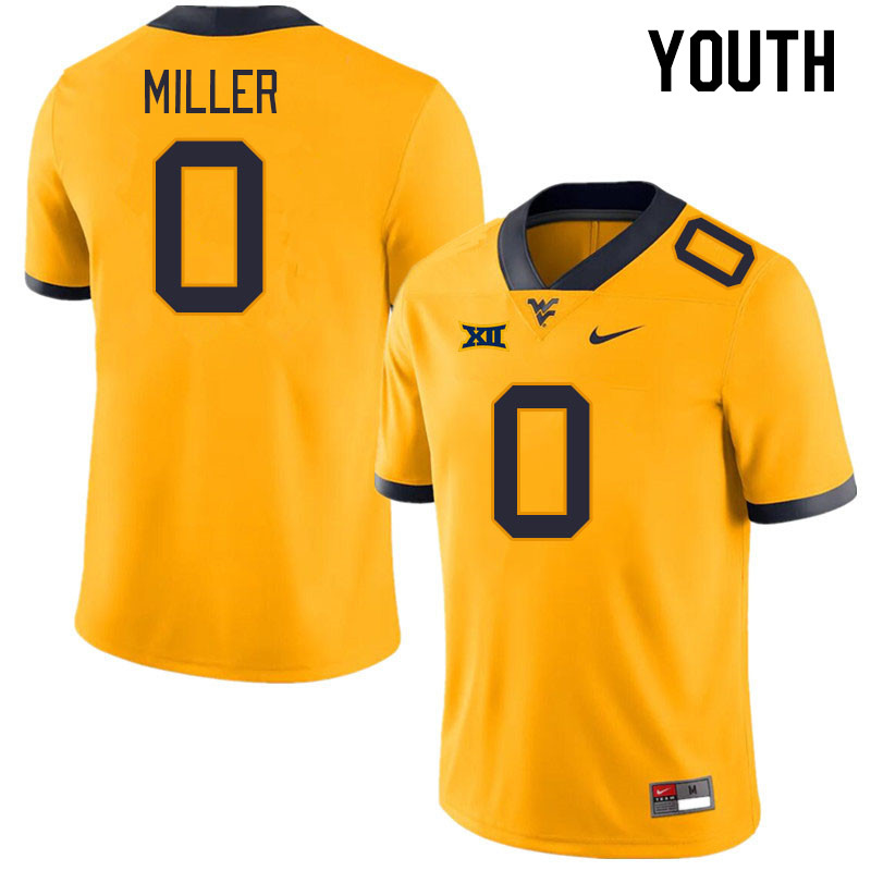 Youth #0 Montre Miller West Virginia Mountaineers College Football Jerseys Stitched Sale-Gold - Click Image to Close